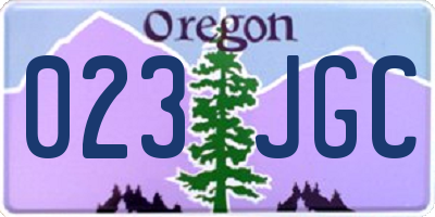 OR license plate 023JGC