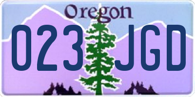 OR license plate 023JGD