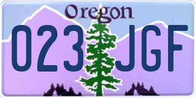 OR license plate 023JGF