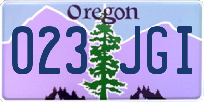 OR license plate 023JGI