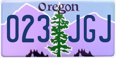 OR license plate 023JGJ