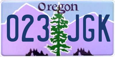 OR license plate 023JGK