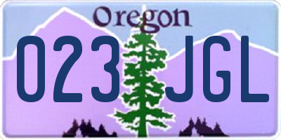 OR license plate 023JGL