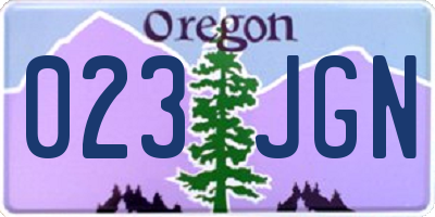 OR license plate 023JGN