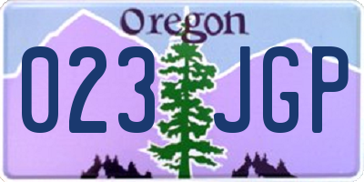 OR license plate 023JGP