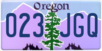 OR license plate 023JGQ