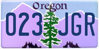 OR license plate 023JGR
