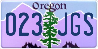 OR license plate 023JGS
