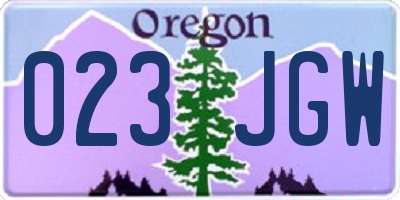 OR license plate 023JGW