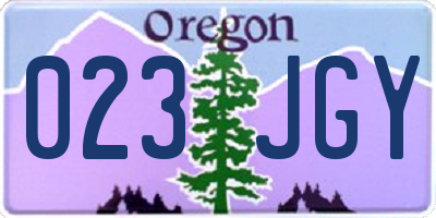 OR license plate 023JGY