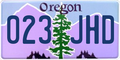 OR license plate 023JHD