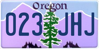 OR license plate 023JHJ