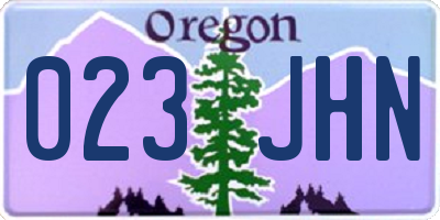 OR license plate 023JHN