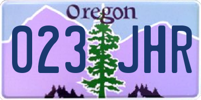 OR license plate 023JHR