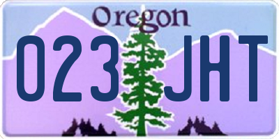 OR license plate 023JHT