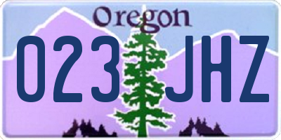 OR license plate 023JHZ