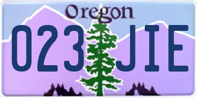 OR license plate 023JIE