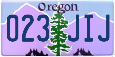 OR license plate 023JIJ
