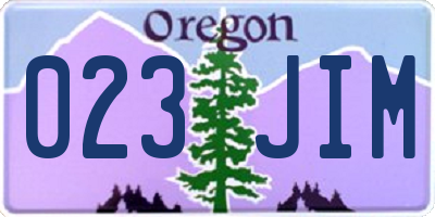 OR license plate 023JIM