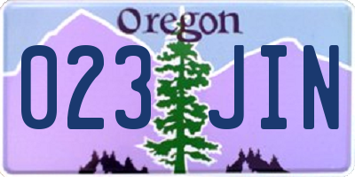 OR license plate 023JIN