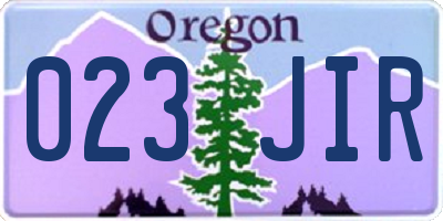 OR license plate 023JIR