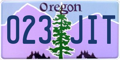 OR license plate 023JIT