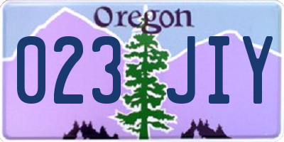 OR license plate 023JIY