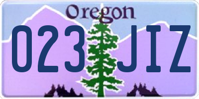 OR license plate 023JIZ