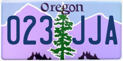 OR license plate 023JJA