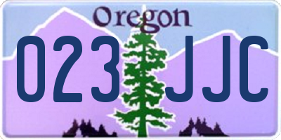 OR license plate 023JJC