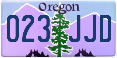OR license plate 023JJD