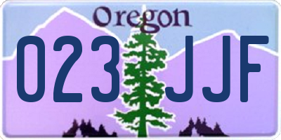 OR license plate 023JJF