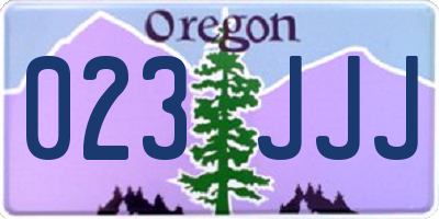 OR license plate 023JJJ
