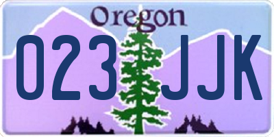 OR license plate 023JJK