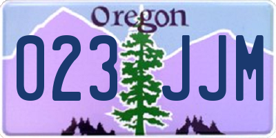 OR license plate 023JJM