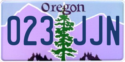 OR license plate 023JJN