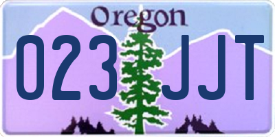 OR license plate 023JJT