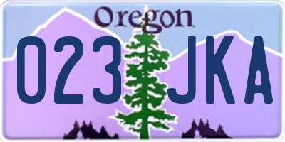 OR license plate 023JKA