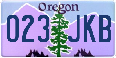 OR license plate 023JKB