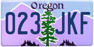 OR license plate 023JKF