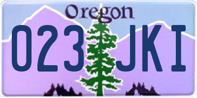 OR license plate 023JKI