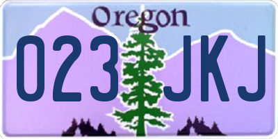 OR license plate 023JKJ
