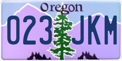 OR license plate 023JKM