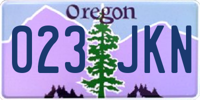 OR license plate 023JKN