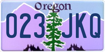 OR license plate 023JKQ