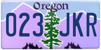 OR license plate 023JKR