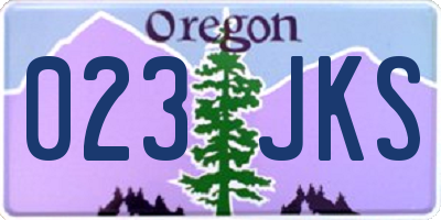 OR license plate 023JKS