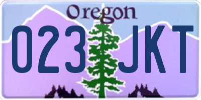 OR license plate 023JKT