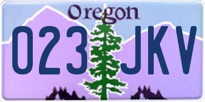 OR license plate 023JKV