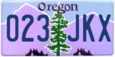 OR license plate 023JKX
